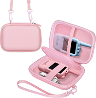 Étui de transport rigide en EVA coloré personnalisé, boîte de rangement portable à fermeture éclair avec sangle de poignet pour accessoires d'écouteurs