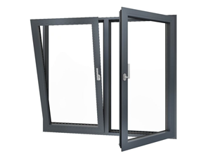 Fenêtre à battant basculant en aluminium gris moderne, modèles français de qualité, insonorisée, étanche, suspendue, pour chambre à coucher, best-seller - Product Image 2