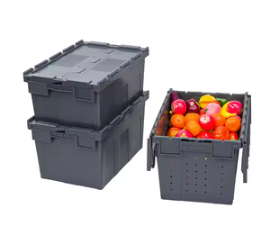 <span class=keywords><strong>Caisse</strong></span> de rangement en PP vierge à 100 % avec couvercle intégré, empilable, pour déménagement, en plastique - Product Image 5