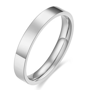 Stainless Steel <b>Ring</b> 3mm Smooth Finish Unisex <b>Couple</b> <b>Ring</b> Everyday Wear Round Geometric Shape Jewelry CG1618 - Product Image 2
