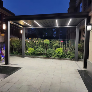 Pavillon en aluminium de belvédère de balcon automatique avec la pergola extérieure de résistance au <span class=keywords><strong>vent</strong></span> de rideaux - Product Image 1