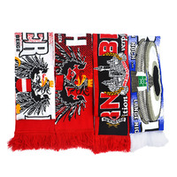 OEM-Hersteller Euro Fußball-Fanschals Maßgefertigtes Logo Acryl Jacquard Erwachsenen-Fanschals für Fußball-Werbung Gestrickter Schal