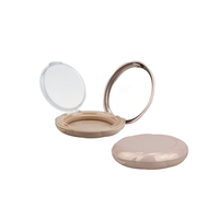 Nouvelle boîte à poudre compacte cosmétique noire vide, métallique, recyclable, avec miroir et tamis