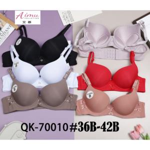 Bralette Push-Up in pizzo con supporto leggero da donna in morbido tessuto poliammide reggiseno a tinta unita con chiusura a gancio - Product Image 1