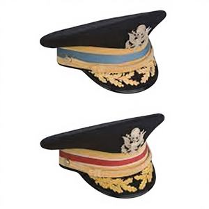 Casquette de service unisexe de qualité professionnelle ASU, bleu uni, avec insignes, broderie de sequins écologique de haute qualité, toutes saisons - Product Image 1