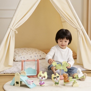 Mini Juego de Paisaje Microcósmico para Niñas, 4 en 1: <span class=keywords><strong>Carrusel</strong></span>, Torre de Cohetes, Tobogán y Columpio, Educativo y Ecológico - Product Image 3