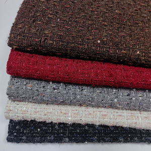Hot bán New Polyester sequin dệt vải sợi-nhuộm Tweed vải cho phụ nữ áo - Product Image 6