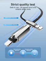 LDNIO LC25 1,2 m Cable de carga súper rápida múltiple 4 en 1 Cable de datos múltiples 100W Tipo-C Cable de datos de carga rápida para teléfono móvil