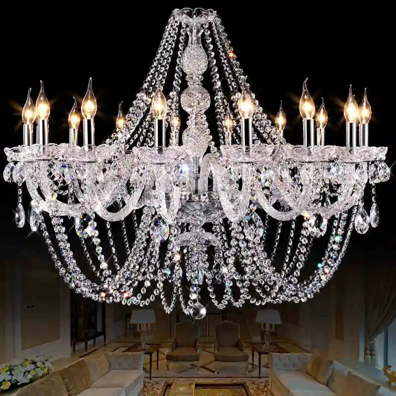 Lüks k9 kristal moda altın/şeffaf mum ışığı kristal avize Modern basit düğün dekorasyon kristal lambalar