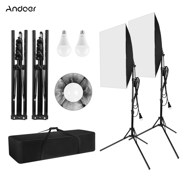 Andoer Professional Studio Photography Softbox Lighting Kit for Studio Portrait Product Video Photography