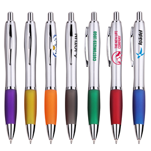 Custom Logo Printed 1.0mm Novelty Plastic Ballpoint Pen with Blue/Black Ink 100pcs MOQ for Promotional Advertising - Product Image 2
