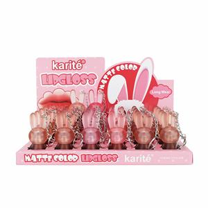Gloss à lèvres mat imperméable Karite au design lapin mignon avec porte-clés, longue tenue, hydratant et brillant - Product Image 2