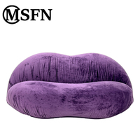 Sofá con Forma de Labios Morados, Diseño Original MSFN, Estructura de Madera Maciza, Esponja de Alta Densidad, Tapicería de Tela Afelpada, Moderno, para Hotel y Sala de Estar