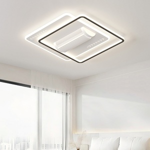 พัดลมเพดานแอลอีดีแบบมินิมอล, พัดลมติดเพดานเหล็กอะคริลิคพัดลมติดเพดานแบบไร้ใบพัดพัดลมแกว่งได้พัดลมเพดานแบบฟูลสเปกตรัมพร้อมไฟสปอตไลท์ - Product Image 2