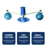Aireador de Impulsión de 1hp, el Más Vendido, para Estanques de Camarones, Acuicultura, Estructura de Acero Inoxidable, Certificado CE, Alta Transferencia de Oxígeno