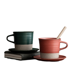 Châu Âu <span class=keywords><strong>Espresso</strong></span> cốc cà phê thiết lập biểu tượng tùy chỉnh hai-thiết kế màu sắc cổ điển <span class=keywords><strong>Retro</strong></span> chén gốm và chiếc đĩa với phong cách <span class=keywords><strong>retro</strong></span> - Product Image 1