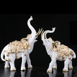 Venta al por mayor de interior Casa de Arte de la resina de plata de oro gran escultura estatua de elefante - Product Image 2