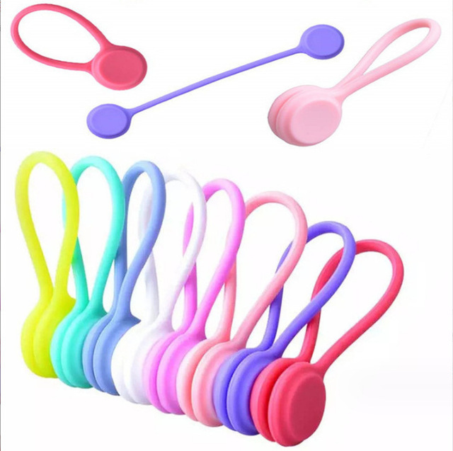 Creative Magnetic Earphone & Mobile Phone Headset Winder with Silicone Cable Organizer for Data Cables