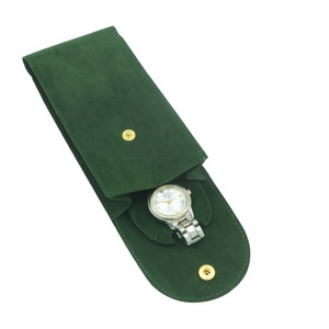 Pochette d'emballage pour bijoux en velours et cuir PU personnalisée avec logo, pochette en microfibre suédée pour la présentation de montres et de bijoux - Product Image 3