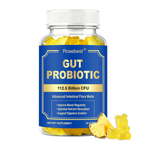 Gomitas Veganas 8 en 1 de Marca Privada, Sin Azúcar, con Sabor Natural a Piña, Suplemento de Fibra Dietética, Prebiótico y Probiótico para la Salud Intestinal - Product Image 1
