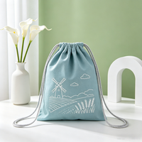 Sacs de sport pliables légers en toile recyclable avec cordon de serrage, logo personnalisé imprimé, sacs à accessoires portables