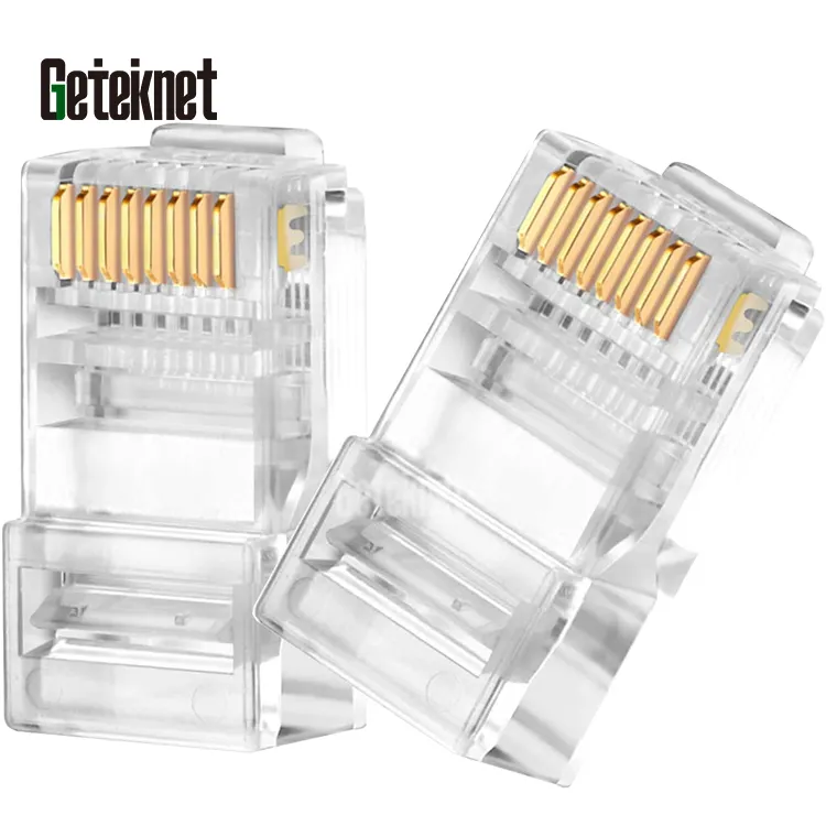 10 adet RJ45 konektörden geçmek cat5e 8P8C RJ45 fiş RJ45 konektörü cat5e UTP ağ modüler fiş RJ45 konektörü