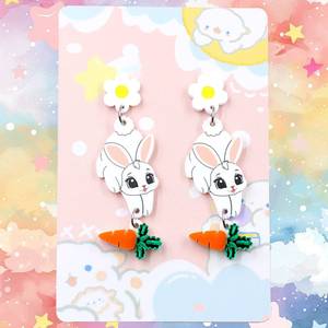 Orecchini Pendenti Personalizzabili a Forma di Animale Pasquale, Taglio Laser, Trendy in Acrilico, Placcati in Titanio, Regalo per Anniversari e Feste - Product Image 3