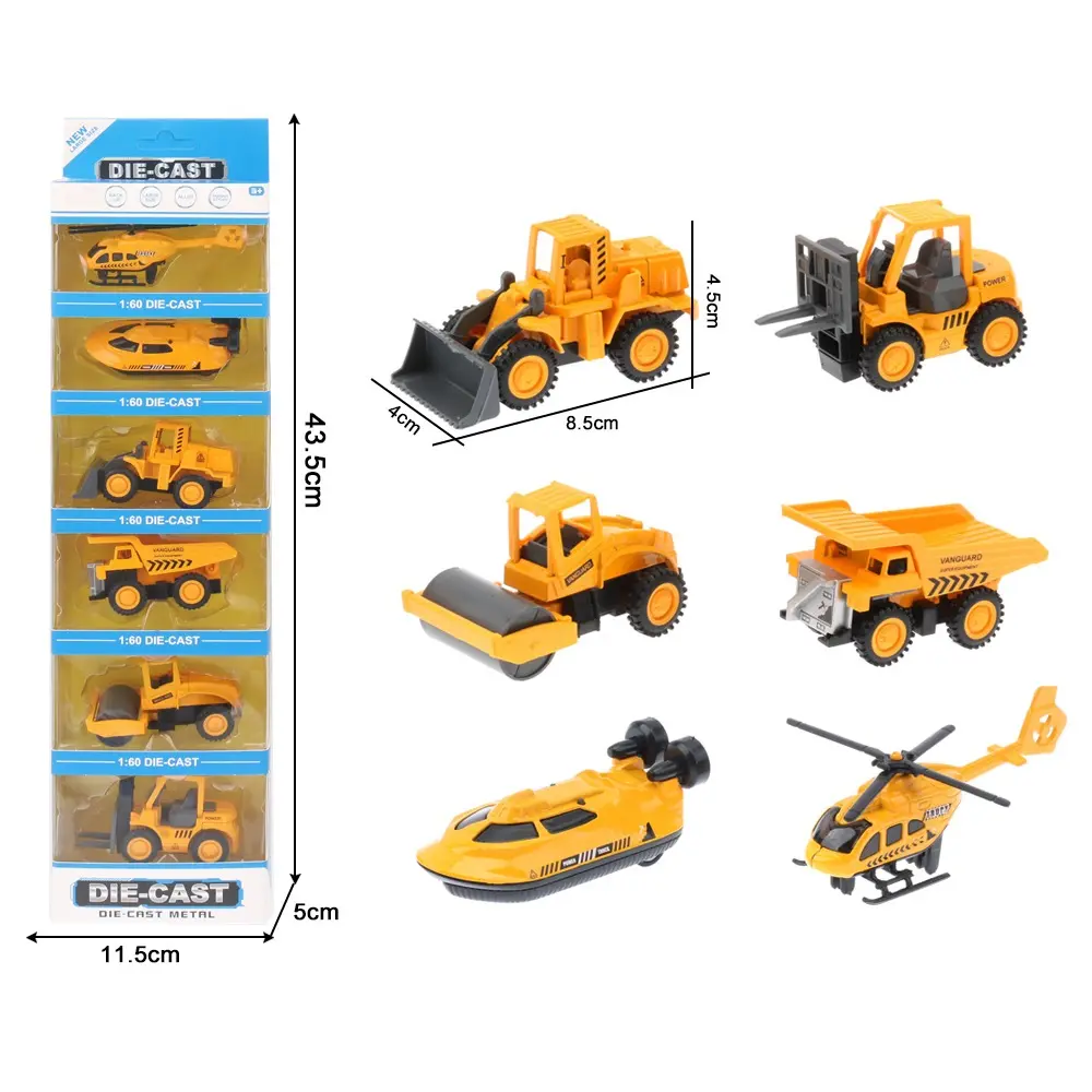 Amazon Hot Selling 1:64 Sliding Toys Diecast Vehicles Construction Fire Military Swat Model Cars Play Set for Kids Gift