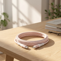 Venta a granel 6A 60W PD USB tipo C Cable de cargador rápido trenzado de nailon Cable de carga duradero de alta velocidad para iPhone 15 16 17