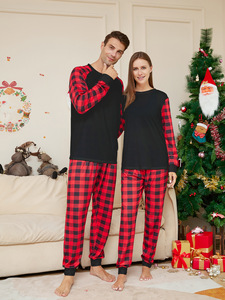 Ensemble de pyjamas en flanelle blanche et rouge à carreaux personnalisés, ensemble de pyjamas assorti pour la <span class=keywords><strong>famille</strong></span>, pyjamas uniques pour femmes, pyjamas de Noël pour femmes - Product Image 6