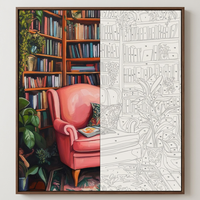 Kit de peinture par numéros pour débutants adultes, 24 couleurs de peinture acrylique, art mural pour la maison, la salle d'étude ou la salle de lecture