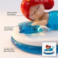 Figurine de princesse endormie en verre de Murano, miniature en verre soufflé à la main, poupée en verre, ornement pour fille, décoration de bureau mignonne, cadeau de collection