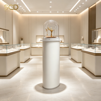 Vitrine à bijoux en verre trempé avec éclairage LED verrouillable, style simple, étanche, pour bijouterie