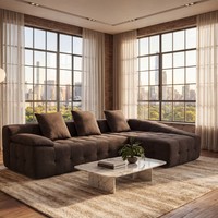 Hochdichter Schaumstoff-Sofa mit Tufting, Vakuumverpackt, Komfortabel, Maßgefertigt, B2B-Lieferant für Hotels, Apartments und Villen