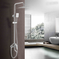 En acier inoxydable pour salle de bain En Laiton chromé robinet mural pluie colonne de douche mitigeur
