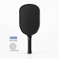 Raquette de pickleball à poignée en caoutchouc sans bords, forme standard, mousse injectée, forme allongée, silencieuse