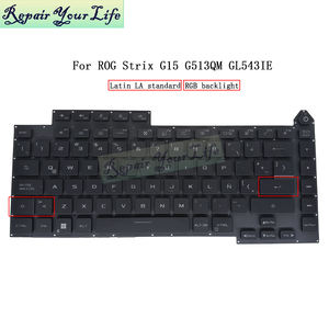 LA ละติน RGB แป้นพิมพ์แล็ปท็อปสําหรับ <span class=keywords><strong>Asus</strong></span> Rog Strix G15 <span class=keywords><strong>G513</strong></span> G513RW G513RC G513RM G513QR G513QM 0KNR0-481JLA00 V202826FE1 - Product Image 2