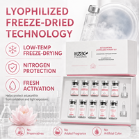Poudre lyophilisée d'astaxanthine, sérum en ampoule lyophilisé à marque privée, antioxydant, éclaircissant, raffermissant, soins de la peau OEM ODM
