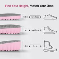 Semelles intérieures 4D en mousse à mémoire de forme pour l'augmentation de la taille, personnalisables OEM, confort sportif, absorbant les chocs, à découper sur mesure pour hommes et femmes