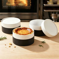 Boîte à gâteau ronde en papier de qualité alimentaire avec logo personnalisé, moule à pâtisserie jetable, récipient à cheesecake basque, pot en papier pour boulangerie