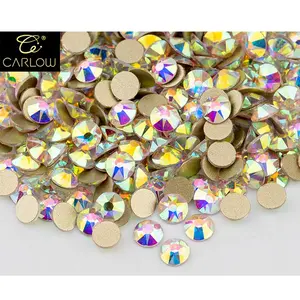 CARLOW SS16-SS30 Crystal AB 8 Big 8 Small 16 Cut Facets Glass Flat Back Rhinestones for Jewelry Decoration