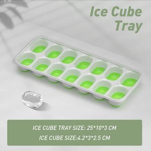 Bac à glaçons en silicone de qualité alimentaire, 14 cavités empilables, facile à démouler, avec couvercle anti-déversement - Product Image 2