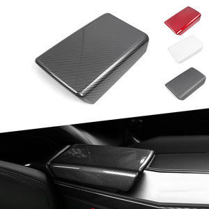 Cubierta para el Reposabrazos de la Consola Central del Tesla Model 3Y, Estilo Fibra de Carbono, Caja de Almacenamiento Protectora, Decoración Interior - Product Image 1