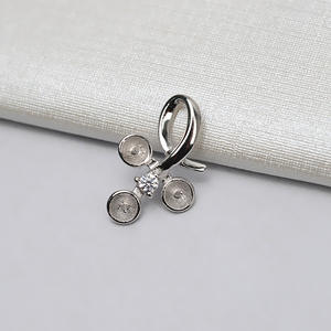 Pendentif en argent S925 multi-perles à 3 perles, tête de pendentif pour femme, accessoires de bijoux en perles DIY, plateau vide, pendentifs semi-perles faits à la main, breloques - Product Image 4