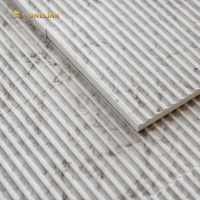 Carrelage en marbre cannelé Stonelink Curve, pierre concave, marbre cannelé pour buffet, carrelage en travertin cannelé