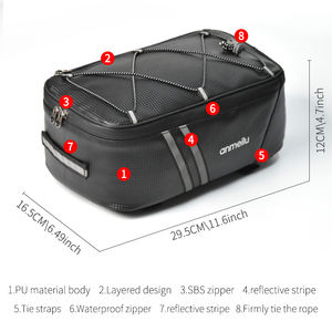 Bolsa de Sillín de Bicicleta Multifuncional de 8L, Práctica, Impermeable, de PU, para Equipaje y <span class=keywords><strong>Maleta</strong></span>, Tamaño Personalizable, Bolsa de Almacenamiento para <span class=keywords><strong>Ciclismo</strong></span> - Product Image 2