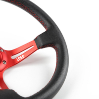 Volant universel de course automobile en cuir de 14 pouces 350mm volant de sport à dérive profonde accessoires de voiture
