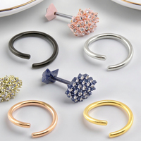 Vente en gros, anneau circulaire en acier inoxydable, piercing oreille lèvre, faux nez plaqué or, piercing septum, bijoux de mode pour le corps