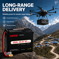 VIWIPOW 25Ah 55.3V Baterai Li-ion Isi Ulang Semi-Solid State Densitas Energi Tinggi untuk Drone, Baterai Drone Berkinerja Tinggi