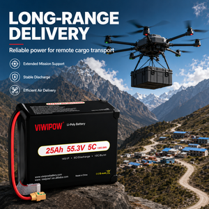Batterie de drone rechargeable Li-ion VIWIPOW 25Ah 55.3V semi-solide à haute densité énergétique, batterie de drone haute performance - Product Image 2